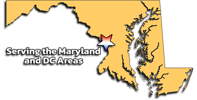 Service area map of Maryland and DC