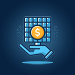 Icon showing money savings on energy bills through solar panels in Maryland and DC